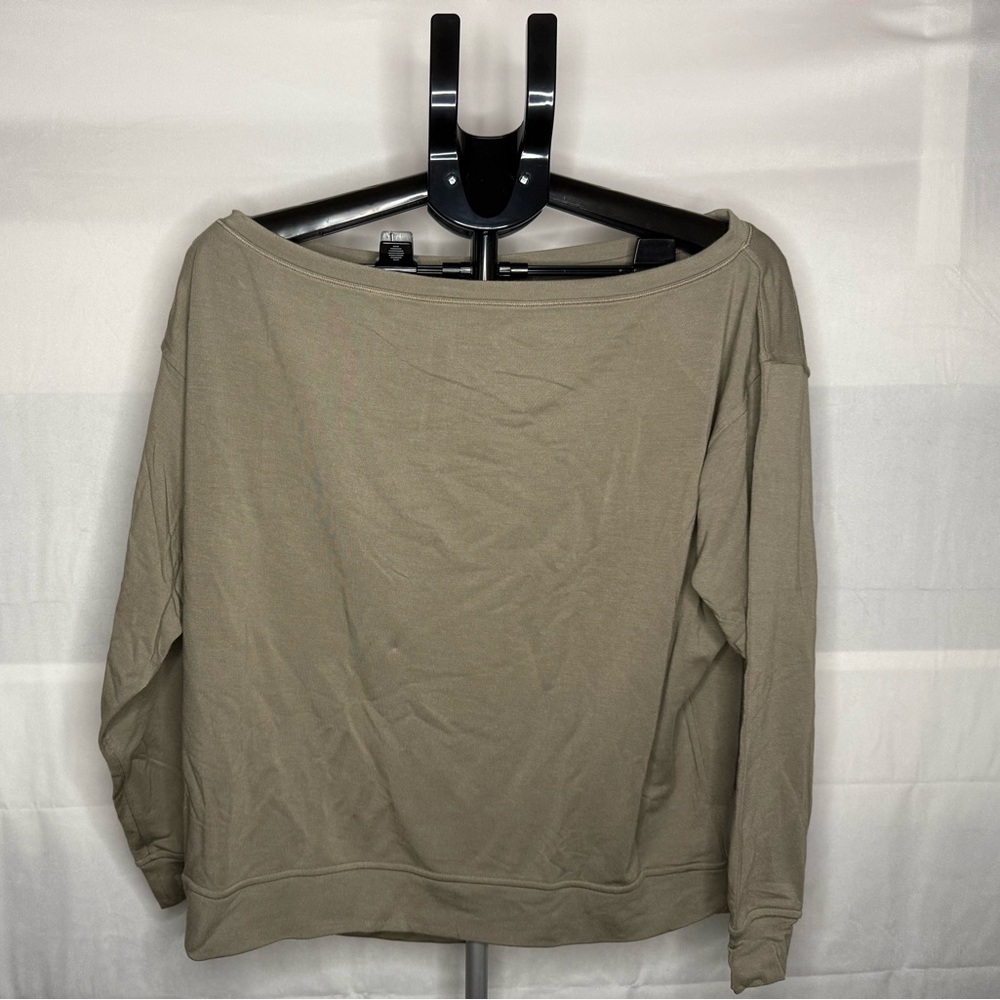 lululemon athletica Olive Green Wide Neck Sweatshirt